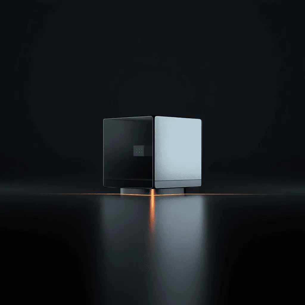 Studio-Render eines entlang der Mittellinie geteilten SunPeak-Gehäuses
